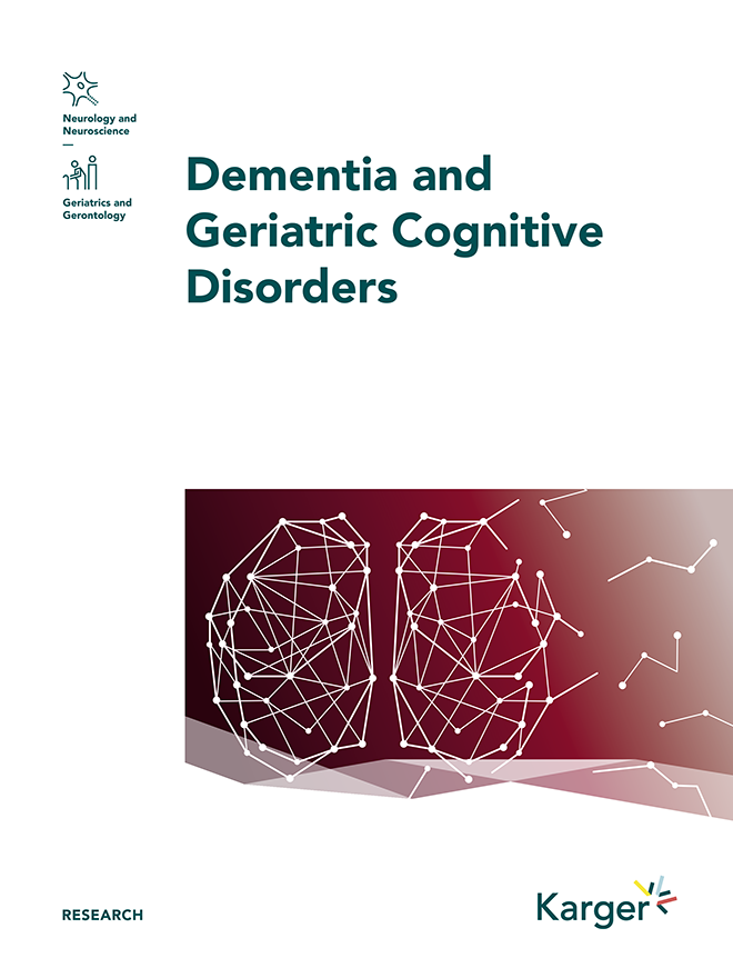 Cover Dementia and Geriatric Cognitive Disorders