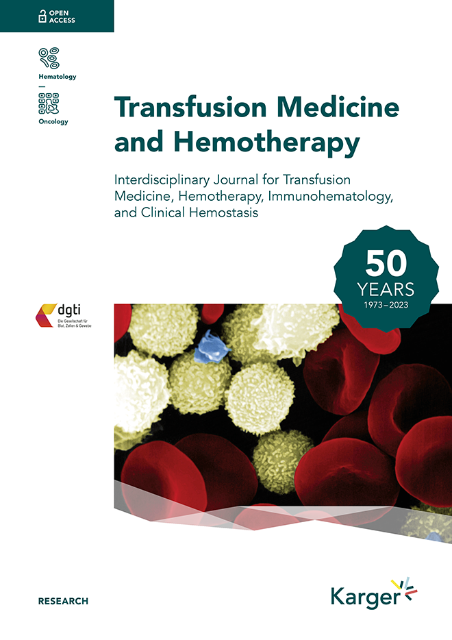 Cover Transfusion Medicine and Hemotherapy